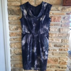 Alyx Dress Knee Length Gray Charcoal Cowl Neck Fitted Womens Size 8